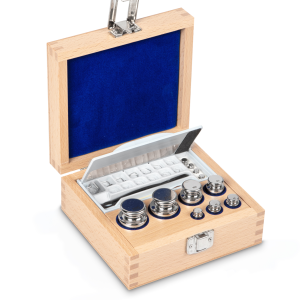Gewichtenset E1 1 mg - 200 g in houten koffer - KERN 303-04